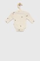 Chlapec Body pre bábätká Konges Sløjd NEWBORN BODY GOTS KS3555 béžová