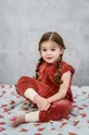 czerwony La Millou śpiworek dziecięcy z nogawkami Cotto HEARTBEAT PINK Dziewczęcy