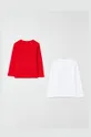 Detská bavlnená košeľa s dlhým rukávom OVS červená