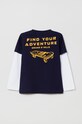 Dječja pamučna majica dugih rukava OVS 1438220.BOY.3.10YEARS.O mornarsko plava AA00