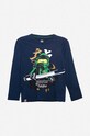 Lego longsleeve bawełniany dziecięcy nadruk granatowy 12010726
