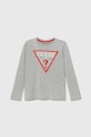 Guess longsleeve bawełniany dziecięcy nadruk szary L84I29.K8HM0.9BYH