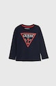 Дитячий бавовняний лонгслів Guess бавовна темно-синій N84I24.K8HM0.9BYH