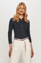 Tričko s dlhým rukávom Tommy Hilfiger s elastanom tmavomodrá WW0WW24972