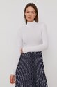 Tričko s dlhým rukávom Pieces s elastanom biela 17110549