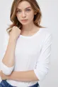 biela Bavlnené tričko s dlhým rukávom Armani Exchange