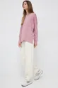 Βαμβακερή μπλούζα με μακριά μανίκια Vero Moda ροζ