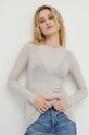Bruuns Bazaar longsleeve z domieszką wełny z elastanem beżowy BBW1071N