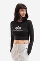 Alpha Industries longsleeve Basic rotund negru 116076.03