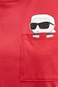 Хлопковая футболка Karl Lagerfeld IKON A1W17100 красный