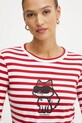 Karl Lagerfeld longsleeve bawełniany czerwony A1W17137