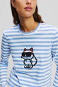 Îmbrăcăminte Karl Lagerfeld longsleeve din bumbac A1W17137 albastru