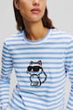 Odzież Karl Lagerfeld longsleeve bawełniany A1W17137 niebieski
