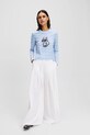 Karl Lagerfeld longsleeve din bumbac albastru A1W17137