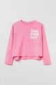 OVS longsleeve bawełniany dziecięcy nadruk różowy 1433586.GIRL.10.15YEARS