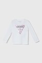 Хлопковый детский лонгслив Guess хлопок белый K84I18.K8HM0.9BYH
