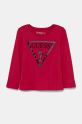 Guess longsleeve din bumbac pentru copii print roz K84I18.K8HM0.9BYH