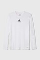 adidas maglietta a maniche lunghe per bambini scollo a V bianco GN5713