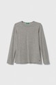 United Colors of Benetton longsleeve bawełniany dziecięcy bawełna szary 3I1XC10DA.G.NOS