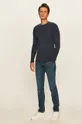 Tommy Jeans - Pánske tričko s dlhým rukávom tmavomodrá
