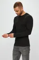 čierna Tommy Jeans - Pánske tričko s dlhým rukávom Pánsky