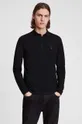 čierna AllSaints - Tričko s dlhým rukávom Reform Polo Pánsky