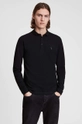 czarny AllSaints – Longsleeve REFORM LS POLO Męski