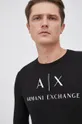 čierna Tričko s dlhým rukávom Armani Exchange