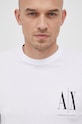 Armani Exchange longsleeve bawełniany biały 8NZTPL.ZJH4Z.NOS