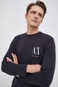 Armani Exchange Longsleeve din bumbac print bleumarin 8NZTPL.ZJH4Z.NOS
