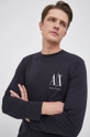 granatowy Armani Exchange longsleeve bawełniany Męski