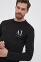 crna Pamučna majica dugih rukava Armani Exchange Muški