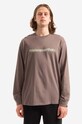 Bavlnené tričko s dlhým rukávom thisisneverthat T-Logo L/S Tee relaxed hnedá TN220TTSLT01