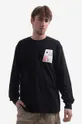nero thisisneverthat top a maniche lunghe in cotone Stacked Cards L/S Tee Uomo