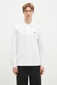 Bavlněné tričko s dlouhým rukávem Lacoste L1312 001 regular bílá L1312.001