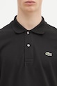 Βαμβακερή μπλούζα με μακριά μανίκια Lacoste L1312 031 μαύρο L1312.031