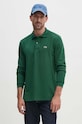 Βαμβακερή μπλούζα με μακριά μανίκια Lacoste L1312 132 κανονικό πράσινο L1312.032