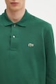 Βαμβακερή μπλούζα με μακριά μανίκια Lacoste L1312 132 πράσινο L1312.032