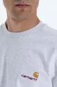 сив Памучна блуза с дълги ръкави Carhartt WIP Longsleeve American Script T-Shirt