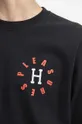 črna Bombažna majica z dolgimi rokavi HUF 12 Galaxies Longsleeve
