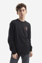 HUF longsleeve bawełniany 12 Galaxies Longsleeve TS01799 czarny