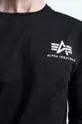 čierna Bavlnené tričko s dlhým rukávom Alpha Industries