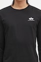 Βαμβακερή μπλούζα με μακριά μανίκια Alpha Industries Basic μαύρο 198517.03
