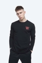 negru Wood Wood longsleeve din bumbac Mel De bărbați