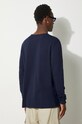 Odzież Wood Wood longsleeve bawełniany Mel 10235402.2323.NAVY granatowy