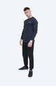Βαμβακερή μπλούζα με μακριά μανίκια Wood Wood Peter Longsleeve 12045402.2491 σκούρο μπλε AA00