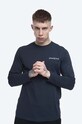 Βαμβακερή μπλούζα με μακριά μανίκια Wood Wood Peter Longsleeve σκούρο μπλε 12045402.2491