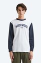 Wood Wood longsleeve din bumbac Mark IVY longsleeve print alb 12135401.2489