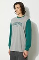 Oblečení Bavlněné tričko s dlouhým rukávem Wood Wood Mark IVY Longsleeve 12135401.2489 šedá