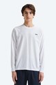 Bavlněné tričko s dlouhým rukávem Wood Wood Mark Vortex Longsleeve potisk bílá 12135411.2491